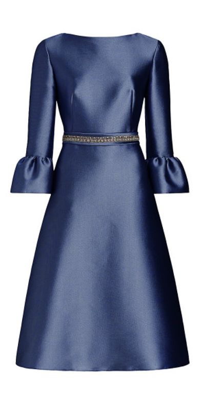 Reem Acra - Women's Satin Bell-Sleeve Midi-Dress