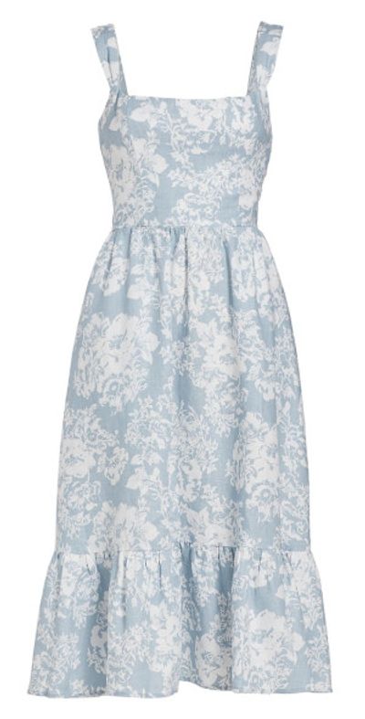 Reformation - Women's Bucatini Floral Linen Midi-Dress Reformation - Women's Bucatini Floral Linen Midi-Dress