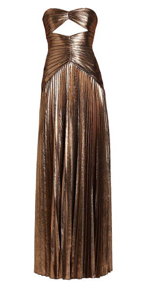 【RETROFETE】Mallory スリット ブロンズ ロングドレス 関送込 retrofete Mallory Dress in Bronze | REVOLVE