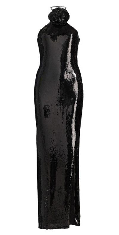 Rodarte Women's Flower Sequined Halter Body-Con Gown