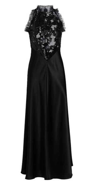rodarte evening dress Pink Velvet Devoré Slip Gown With Silk Flower Pin main image 1