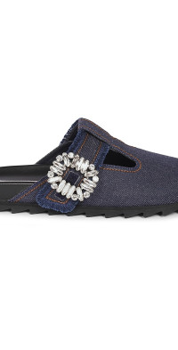 【送料 関税込】ROGER VIVIER Love 45 leather mules Love 45 leather mules in silver - Roger Vivier | Mytheresa