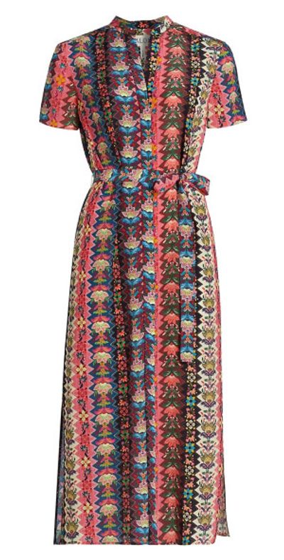 knee length dresses for ladies Saloni Silk Midi Dress