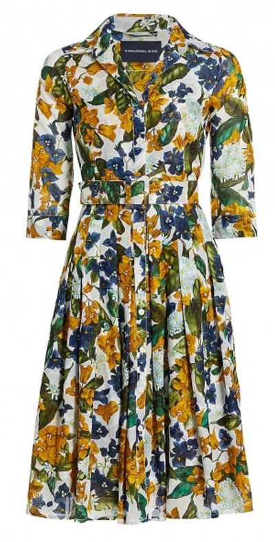 Samantha Sung - Women's Audrey Floral Cotton Shirtdress