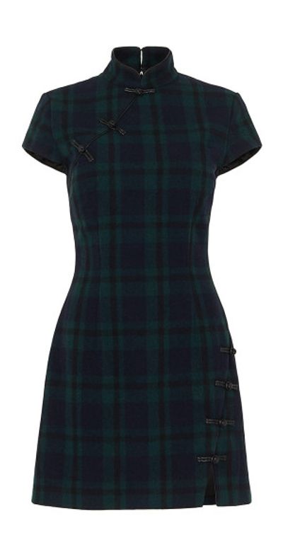 Sau Lee - Women's Wendy Plaid Wool-Blend Minidress
