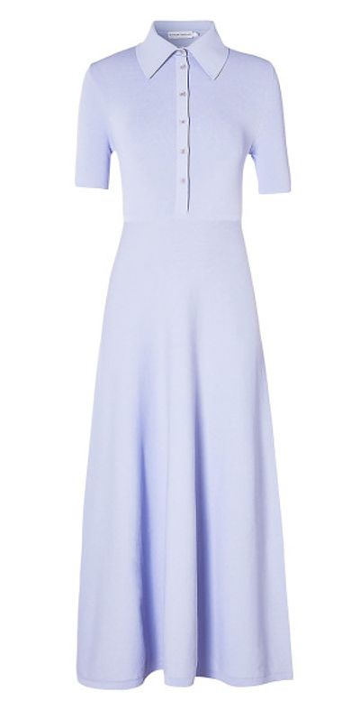 scanlan theodore crepe knit polo dress Scanlan & Theodore - Olive Crepe Knit Button Polo Dress