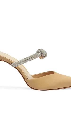 Schutz - Women's Pearl Crystal-Embellished Leather Mules