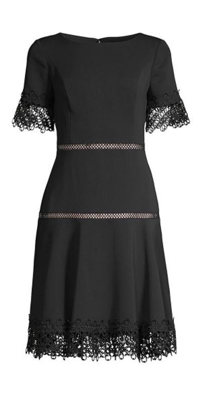 Shani Women's Lace-Trimmed Crepe Dress