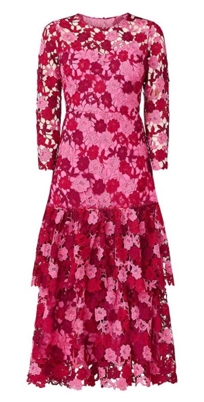 Shoshanna - Women's Angeline Tiered-Ruffle Lace Dress Shoshanna - Women's Angeline Tiered-Ruffle Lace Dress
