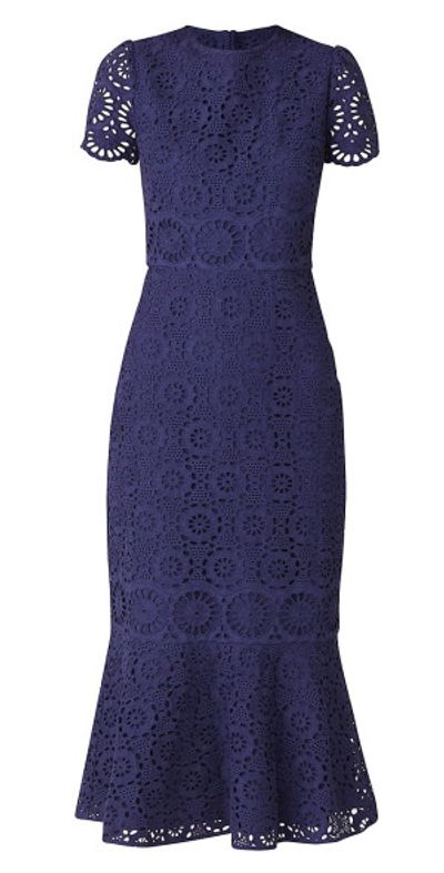 sachin and babi light blue dress Shoshanna Lina Eyelet-Embroidered Chambray Mini Dress in Blue main image 0