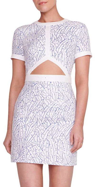 staud perla linen mini dress Staud Women's Perla Mini Dress - Multi - Size 6