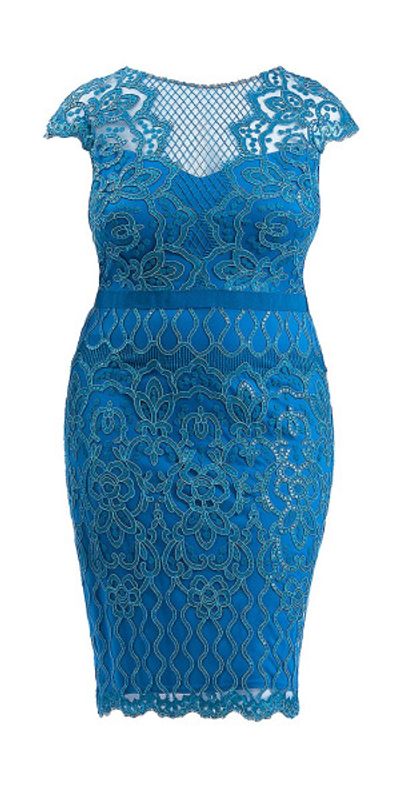 Tadashi Shoji Women's Plus Sequined Lace Cocktail Dress