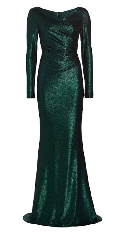 Talbot Runhof - Women's Mirrorball Metallic Long-Sleeve Gown