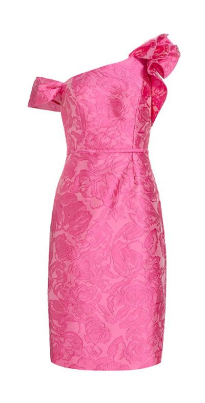white christmas dresses Teri Jon Sapphire Portrait Collar Gown