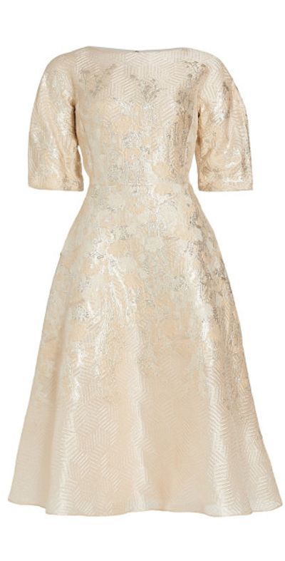 teri jon by rickie freeman floral embroidered tulle midi dress Modern Metalic Sequined Bridesmaid Dresses With Ruffles Back Design –  alinanova main image 1