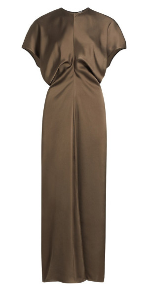 Toteme Women's Soft Gathered Viscose Dress Black