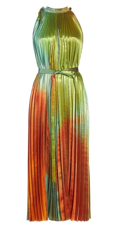 chinese dress ladies Black Square Neck Accordion Pleat Maxi Dress – BLANK