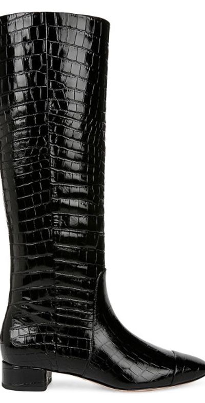 Veronica Beard Women's Cecile Crocodile-Embossed Leather Tall Boots