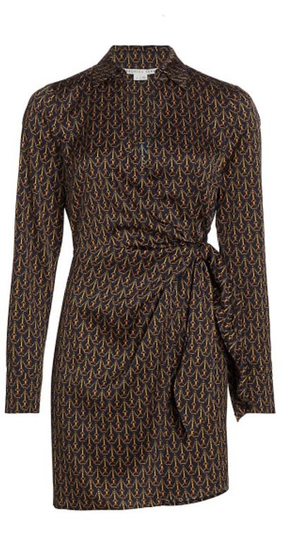 knee length dresses for ladies Veronica Beard Mirabel Silk Mini Dress | Dark Hunter Green Multi