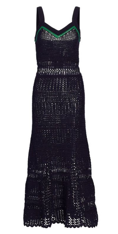 wales bonner crochet dress Wales Bonner Crochet Midi Godet Dress
