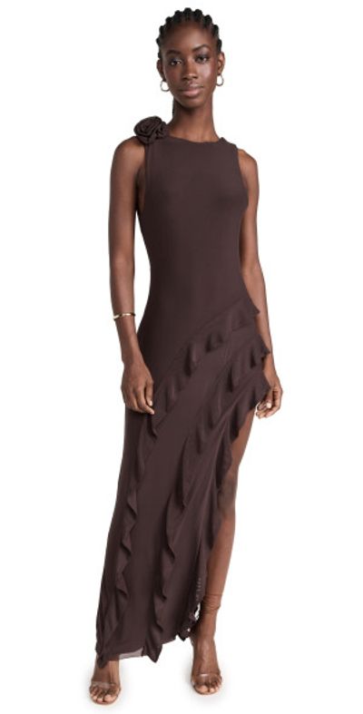 knee length dresses for ladies Delphine White Off-Shoulder Ruched Maxi Dress