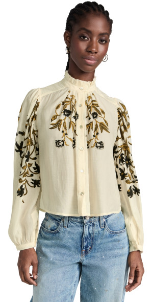 Alix of Bohemia - Annabel Olive Lily Valley Shirt Lily XL