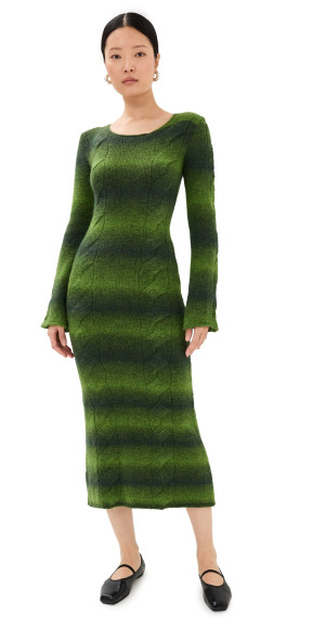 【ALOHAS】国内発送★Trenza Green Tricot Maxi Dress Alohas - Trenza Green Tricot Maxi Dress Green M