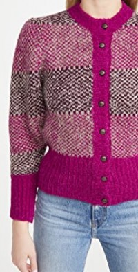 Cardigan à Franges Antik Batik - Laine Alpaga Du Pérou - Taille 36/38 (S) Multicolore