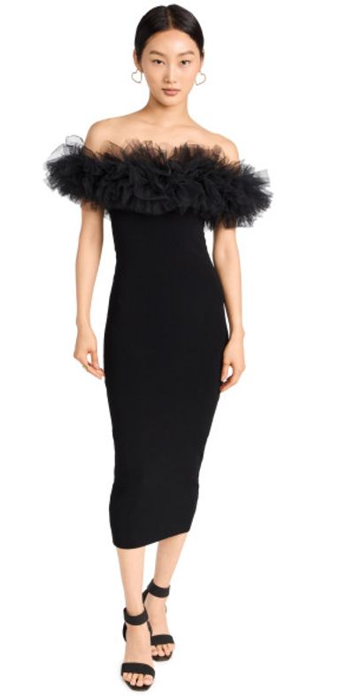 off the shoulder cashmere dress Off The Shoulder Cashmere Midi Dress in Beige  Roland Mouret