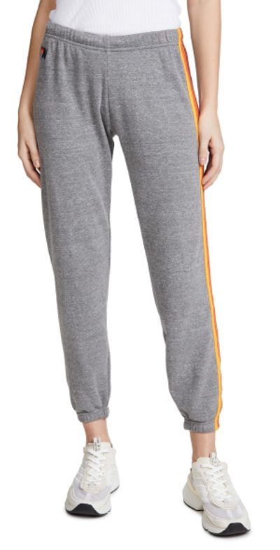 Aviator Nation Aviator Nation 5 Stripe Sweat Pants Heather Grey S