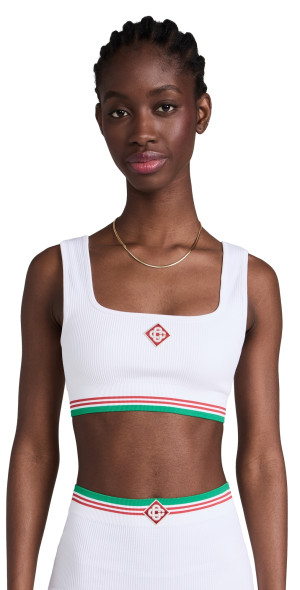 Casablanca - Seamless Ribbed Crop Top White One Size