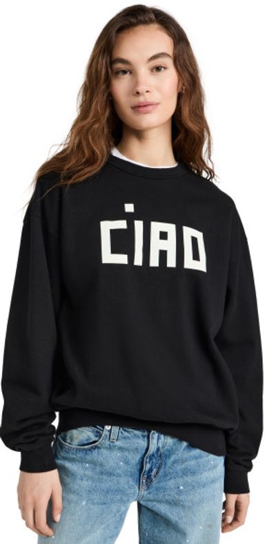 Clare Oversized Sweatshirt Black w/ Cream Block Ciao XS