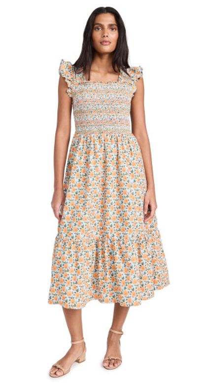 folk maxi dress Amelia Floaty sleeve Folk Print maxi dress