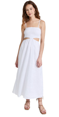 FAITHFULL FAITHFULL Tayari Midi Dress Plain White L