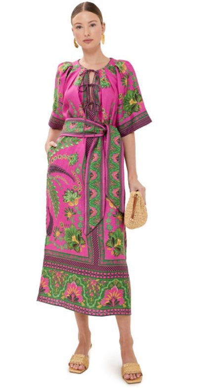 FARM Rio - Ana Tapestry Pink Maxi Dress Ana Tapestry Pink S