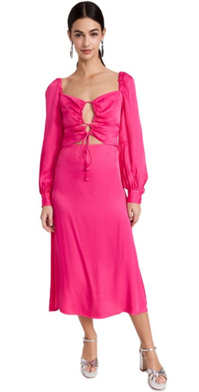 chinese dress ladies Light Pink Ligia Floral Lace Lenzing Ecovero Euroflax Maxi Dress