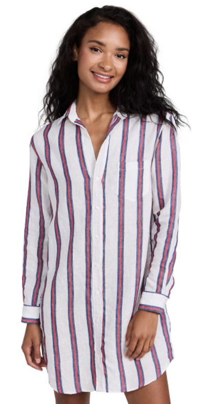 open lace back dress 1980s Ralph Lauren Red & White Striped Shirtdress Cotton Day Dress