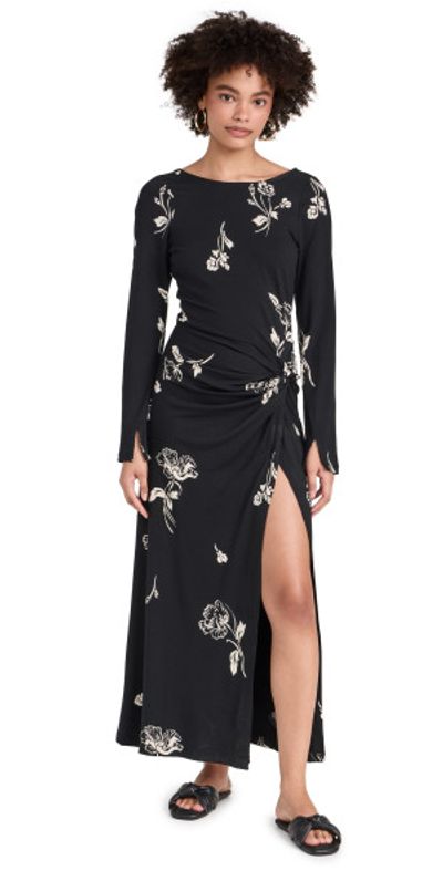 Free People - Love and Be Loved Midi Dress Black Combo XL