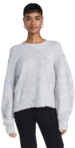 Helmut Lang - Brushed Apex Crew Sweater Lt Heather Grey S