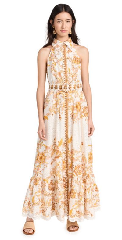 Hemant and Nandita - Long Dress With Buckle Belt Off White XXL