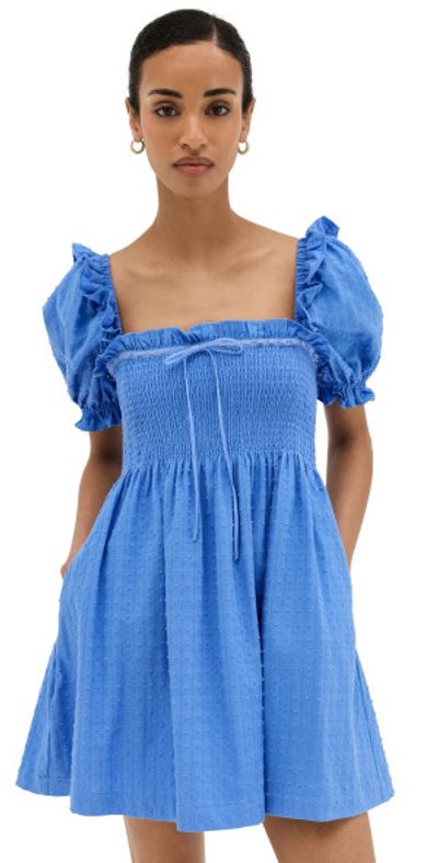 Hill House Home - The Scarlett Mini Dress Hydrangea Blue M