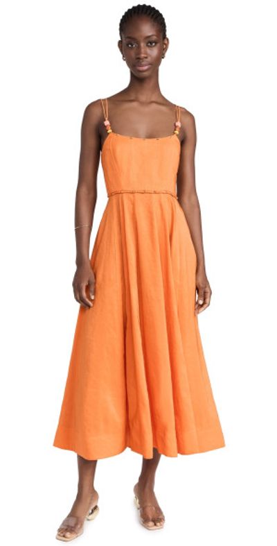 open lace back dress Orange Linen Wrap Dress – Handmade V-Neck Summer Midi Dress Orange / Xs