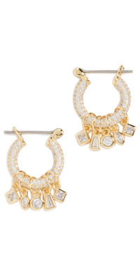 LuvAj Bezel Stone Shaker Hoops main image 1