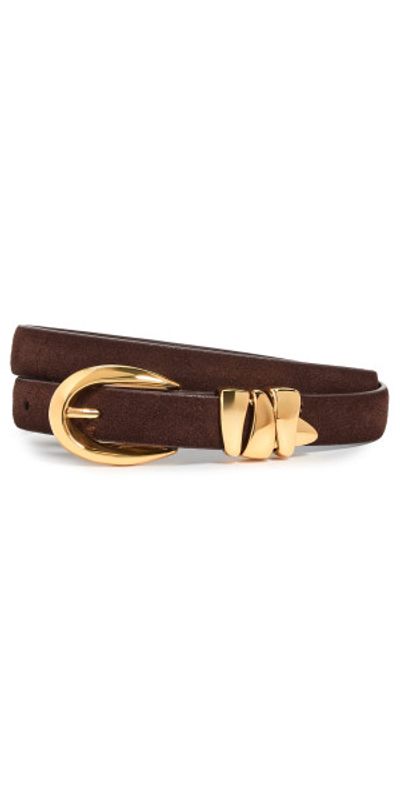 NWT Madewell Dark Brown 100% Suede Belt with Gold Buckle size L Madewell Women main image 2