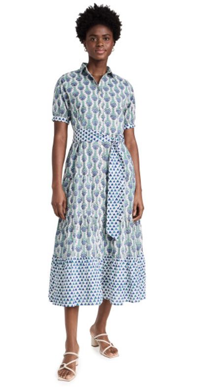 chinese dress ladies Sugarlips Women's Seraphina Floral Maye Smocked Midi Dress - Blue main image 0