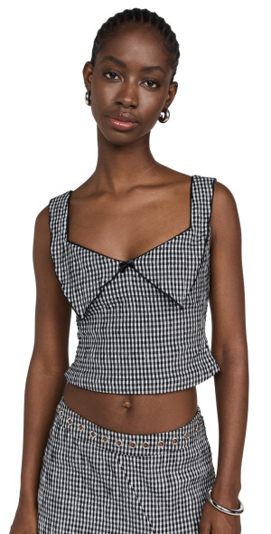 EAPHI CHECK BUSTIER — COLLAGE 完売品 Miaou - Tess Corset Seersucker Check XXS