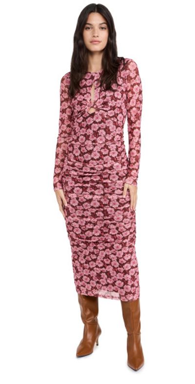 knee length dresses for ladies Mink Pink Lexie Midi Dress Floral Blooms Small main image 0