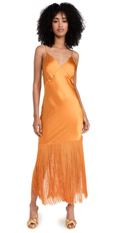 Olivia von Halle - Zoya Slip Dress Tangerine M