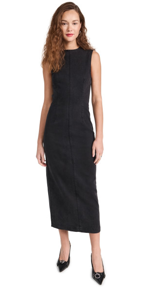 Reformation Black Midi Dress Reformation Vea Midi Dress Black FARFETCH EG