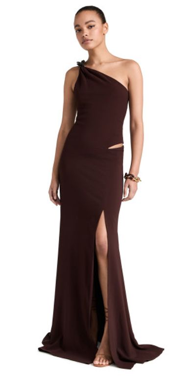 silvia tcherassi brown dress Cutout shoulders
